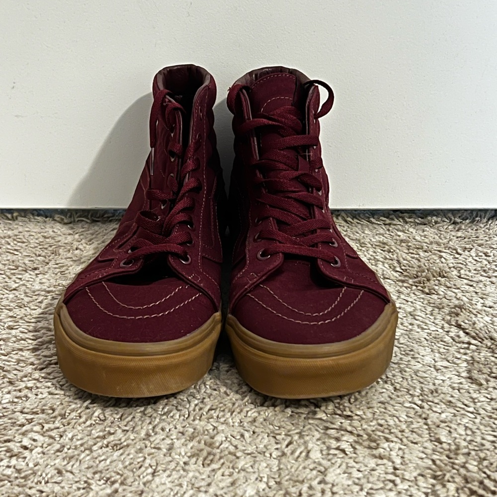 Burgundy Vans high top size 13